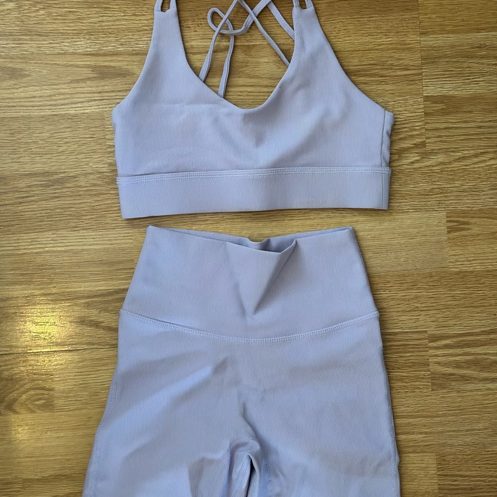 Lavender WILO Sports Bra and Leggings Set